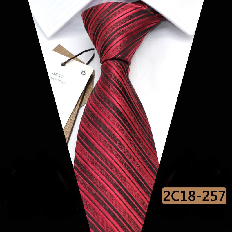 Yishline mænd slips 16 farve stribet business slips herre slips 8cm jacquard bryllup corbatas til hombre tilbehør