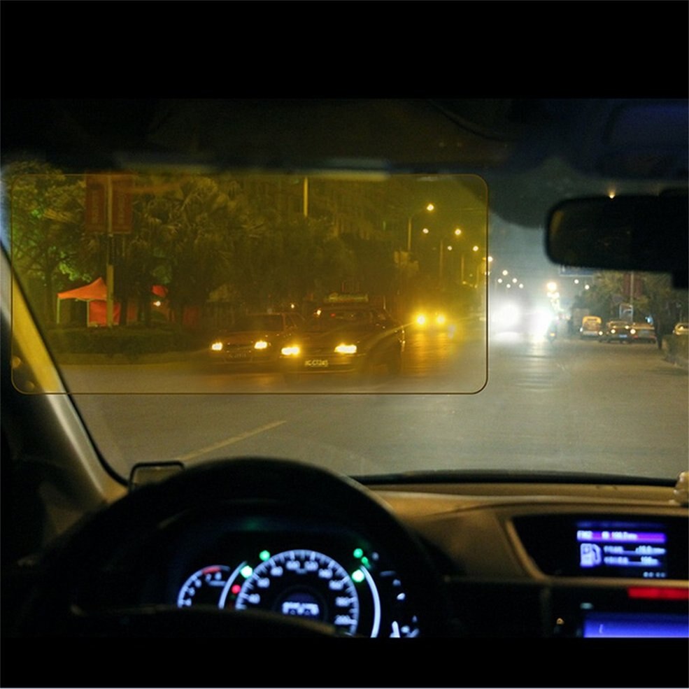 Auto zonnescherm dag nacht zonneklep spiegel anti-verblinding clip-on rijden voertuig scherm klikt vast op de meeste zonnekleppen