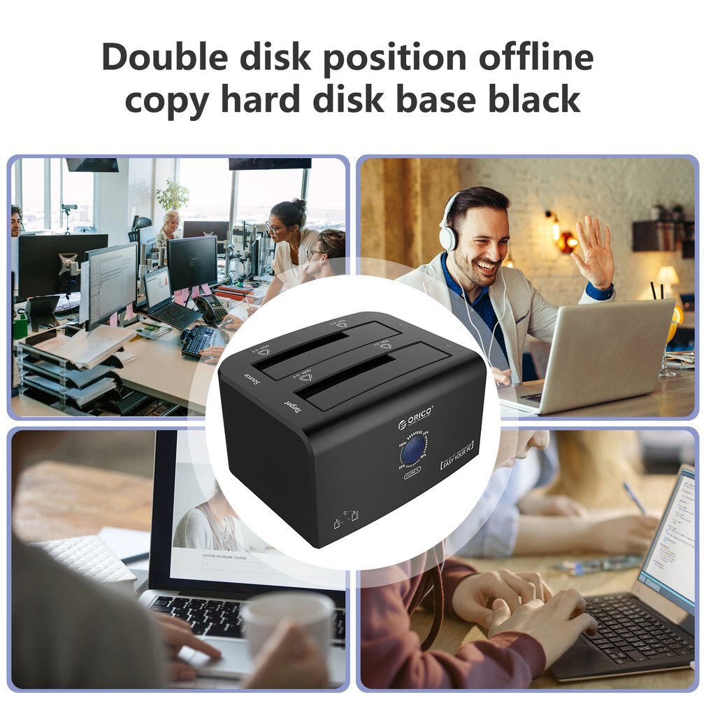 Double Disk Position Offline Copy Hard Disk Base Hard Drive Docking Station With Led Computer Accessories