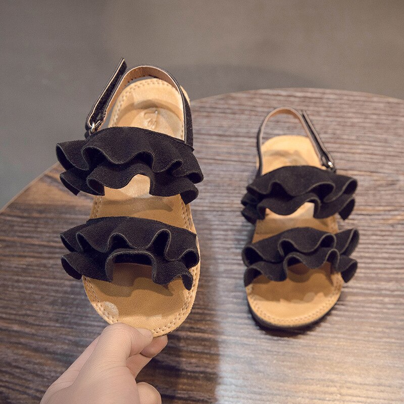 Dziewczęce sandały 2021 letnie nowe dziecięce modne słodkie miękkie dno księżniczka buty mała dziewczynka dziecięce buty na plażę rozmiar 21-25