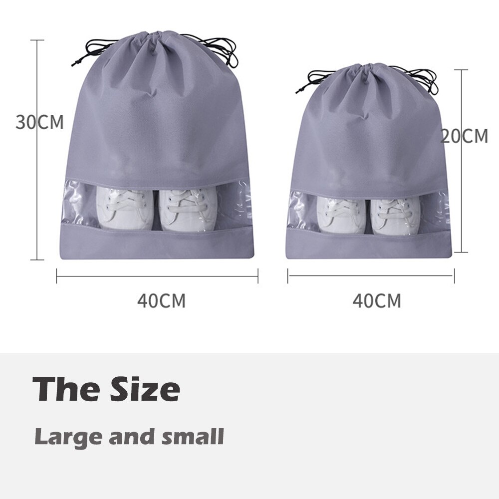 Trekkoord Vergrendeld Shoe Organizer Tassen Stofdicht Schoen Zakken Voor Reizen Niet Geweven Stof Pvc Schoenen Organizer