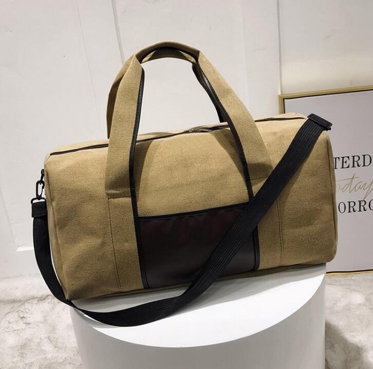 ANAWISHARE Mannen Reistassen Vrouwen Bagage Travel Duffle Bag Grote Canvas Reistassen Totes Handtassen Schoudertas Bolso Deporte: khaki