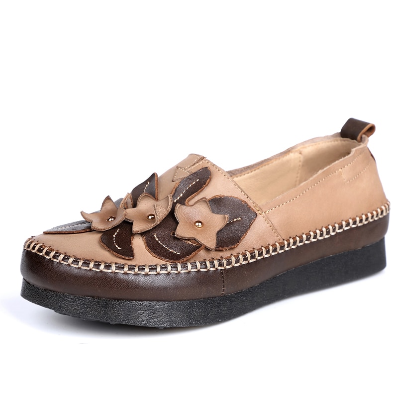 AARDIM-chaussures en cuir véritable pour femmes, chaussures tendance à la palatine mignon, style rétro, mocassins, collection automne sans lacet