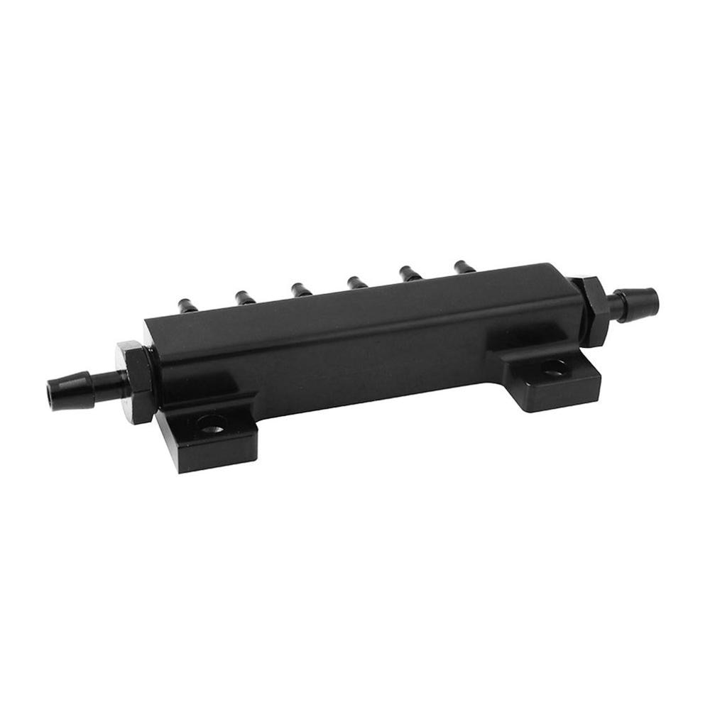 Turbocharged Intake Manifold 6 Port 1/8 Npt Adapter Aluminum Alloy Vacuum Manifold Kit Black Universal Modification