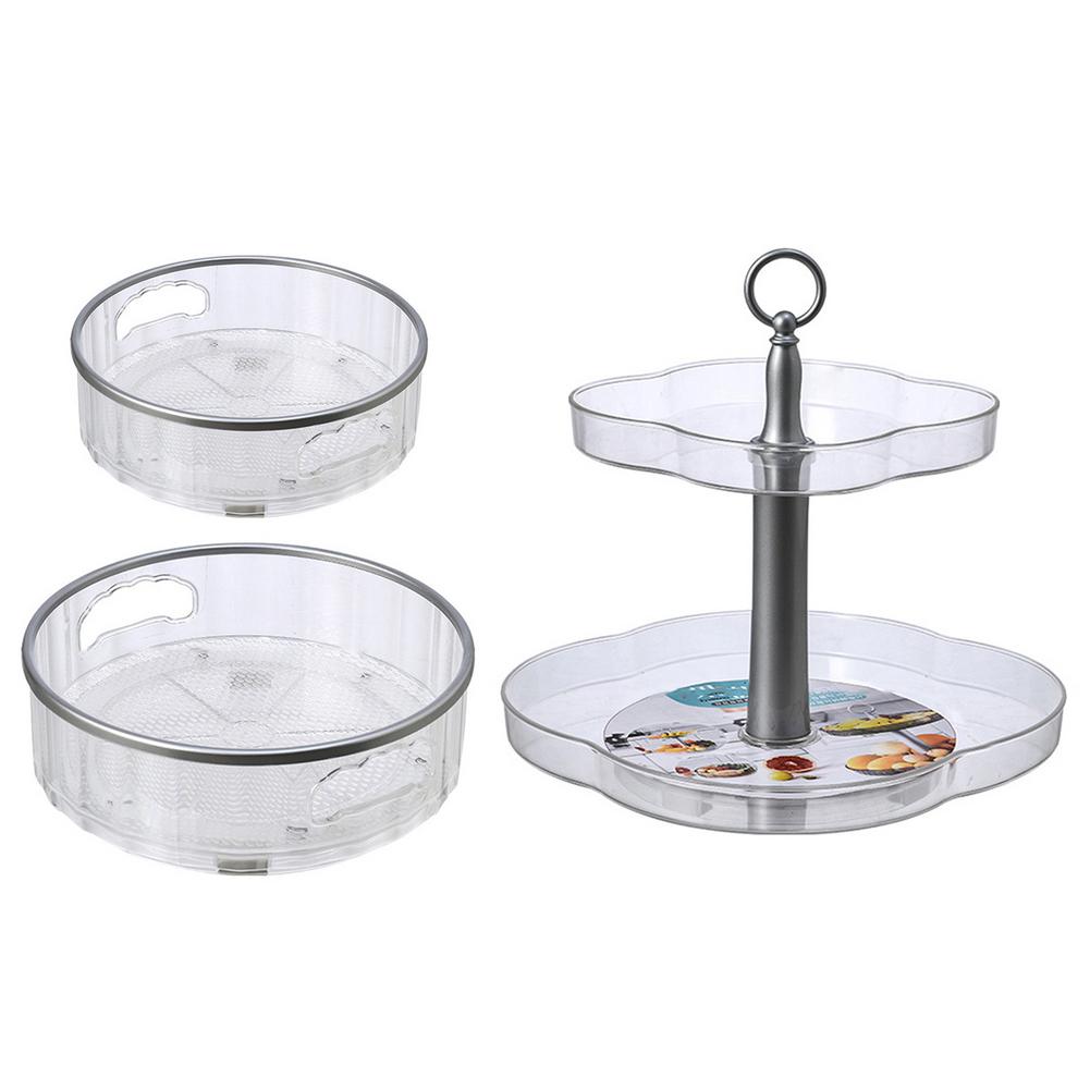 Küche Rotierenden Organizer Plattenspieler Würze Lagerung Rack Speisekammer Schrank Obst Tablett Make-Up Organizer Bad Lagerung Halter