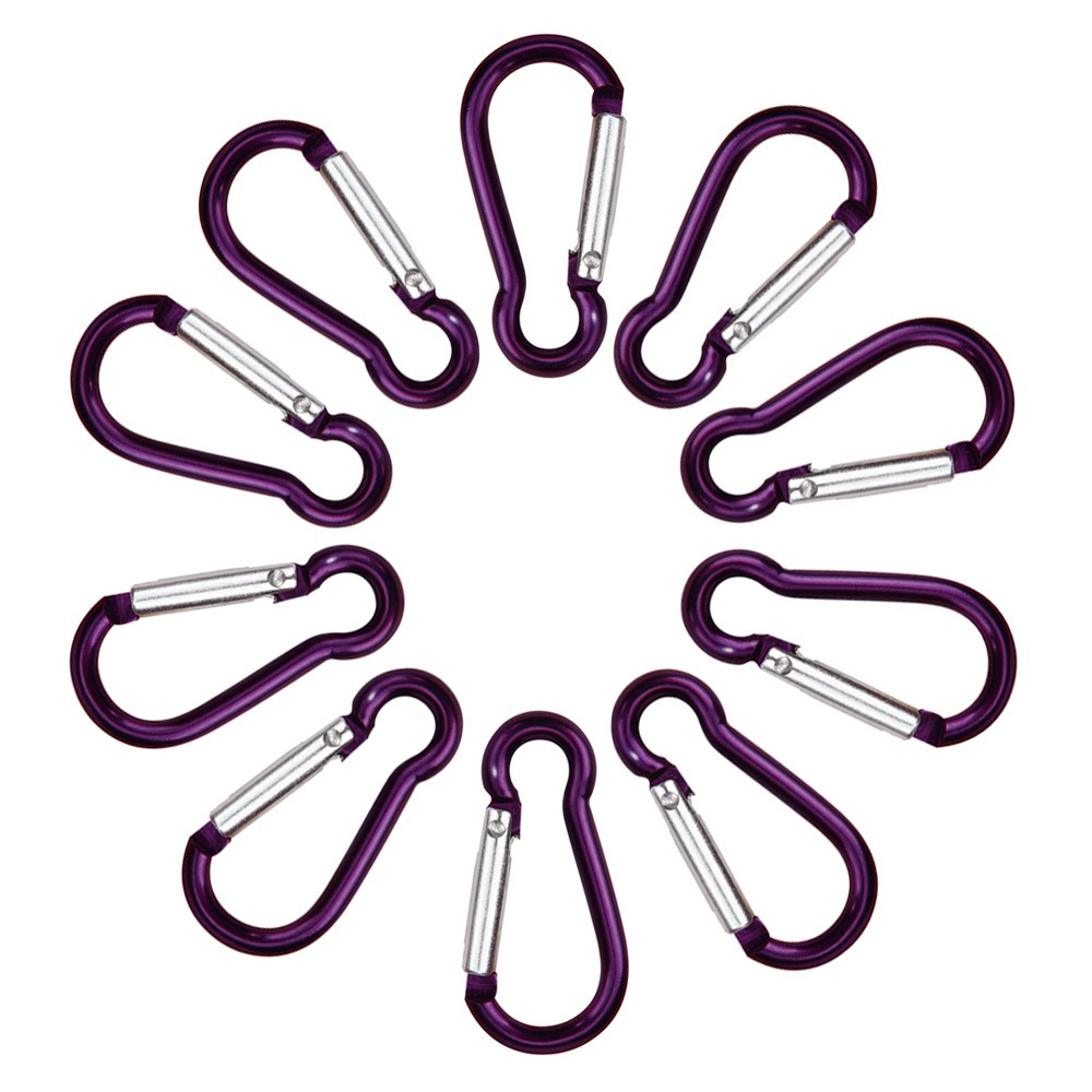 Klimmen Karabijnhaak 10 Stuks Aluminium D Carabiner Spring Snap Clip Haken Sleutelhanger Klimmen: D