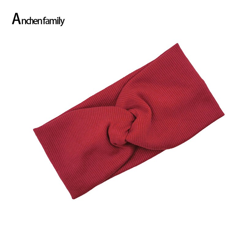 1 Pcs Zachte Elastische Meisje Hoofdbanden Haar Accessoires Grote Size Meisjes Twisted Geknoopt Lente Zomer Effen Kleur Baby Hoofdband