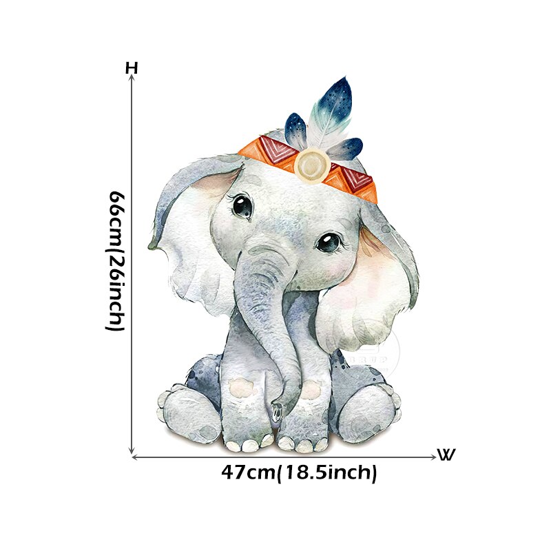 Brup Aquarel Tropische Bos Dier Muurstickers Kinderkamer Muurstickers Voor Kinderkamer Decoratieve Sticker Diy Muurstickers: elephant