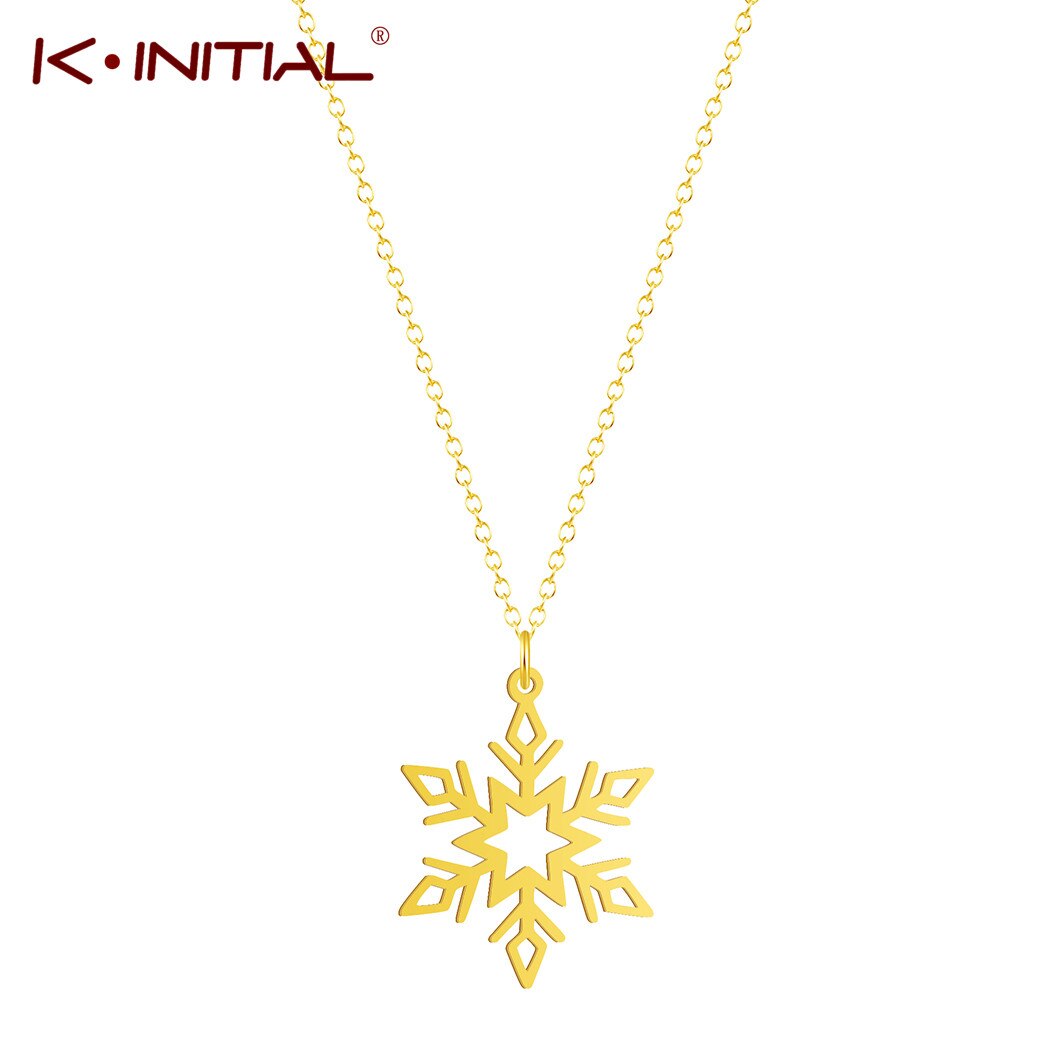 Kinitial Sowflake Anhänger Halsketten für frauen Halsband Schnee Flocke Charme Blume Halskette Schmuck Zubehör