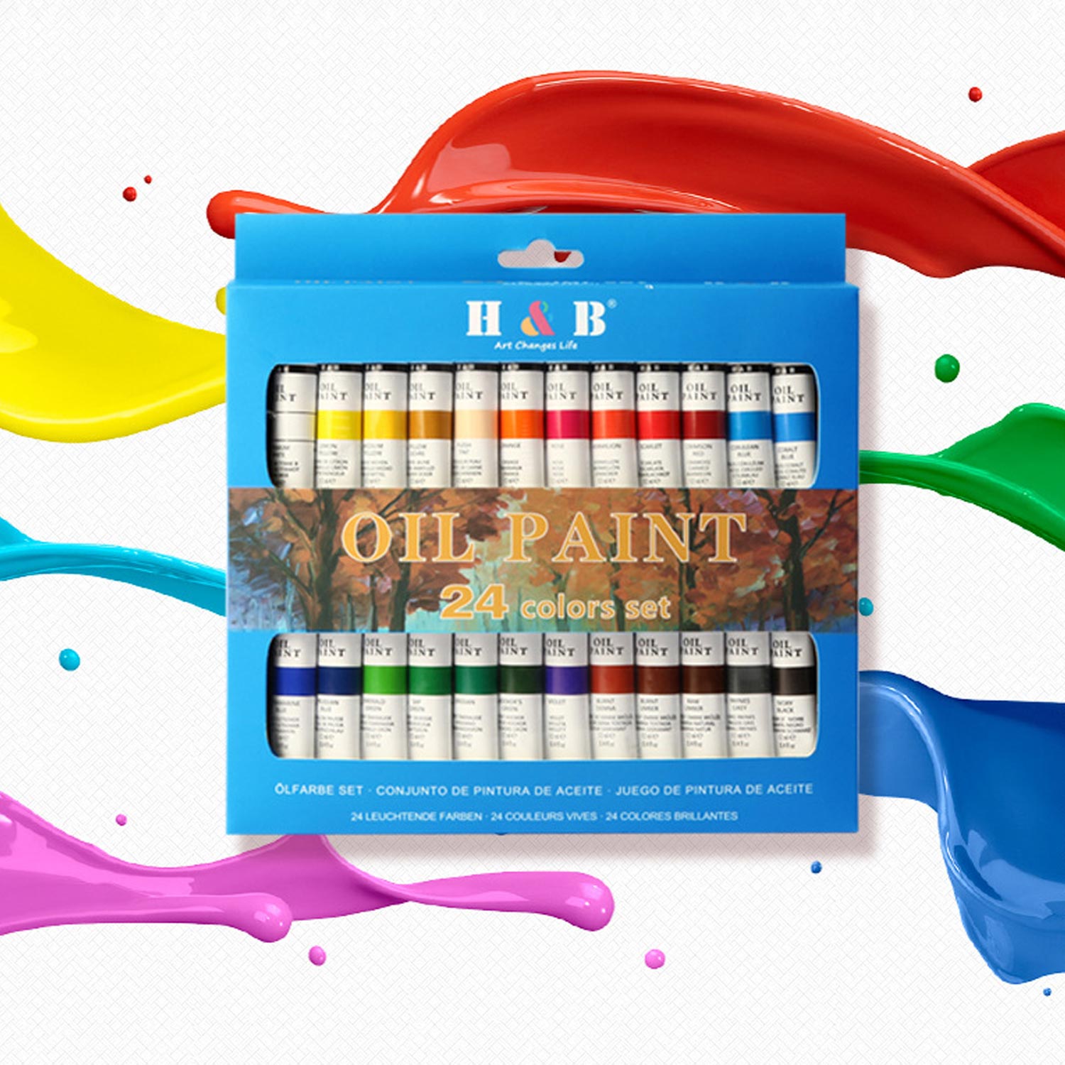 24 Kleuren 12Ml Olie Verven Pigmenten Set Voor Kids Volwassenen Studenten Professionele Beginners Schilderen Graffiti Kunst Levert