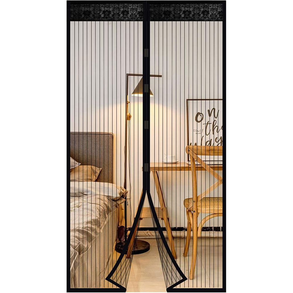 1/3/5pcs Magnetic Screen Door Self Sealing Hands Free Mesh Partition Keeps Bugs Out Pets and Kids Friendly Pending Keep Close: King / Light Silver