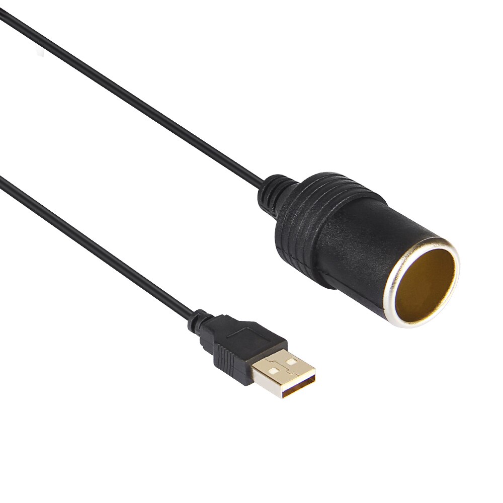 USB To 12V Car Cigarette Lighter Female Socket Power Cord Converter Adapter Cable