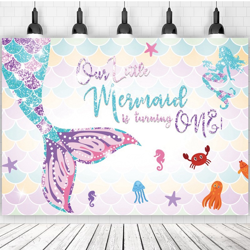 Nappe de table petite sirène, décoration de fête d'anniversaire, 1er anniversaire pour fille sous la mer, fournitures de fête pour réception pour bébé