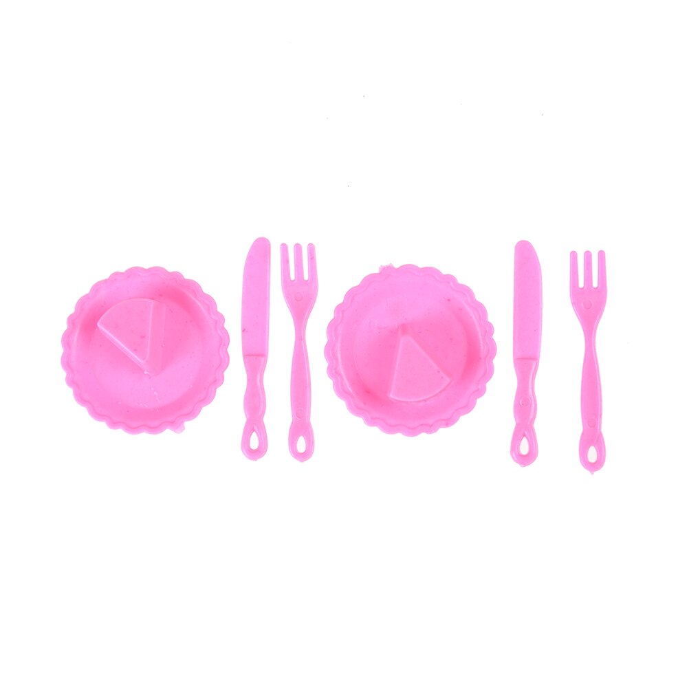 12Pcs/set Mini Plastic Tableware Knife Dishes For Doll House Furniture Kitchen Tablewares Decoration Dollhouse