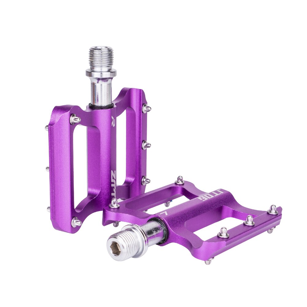ZTTO Road Bike Ultralight Flat Pedal Aluminum Alloy Bicycle Bearings Anti-Slip Folding Pedals Cycling JT06: Purple
