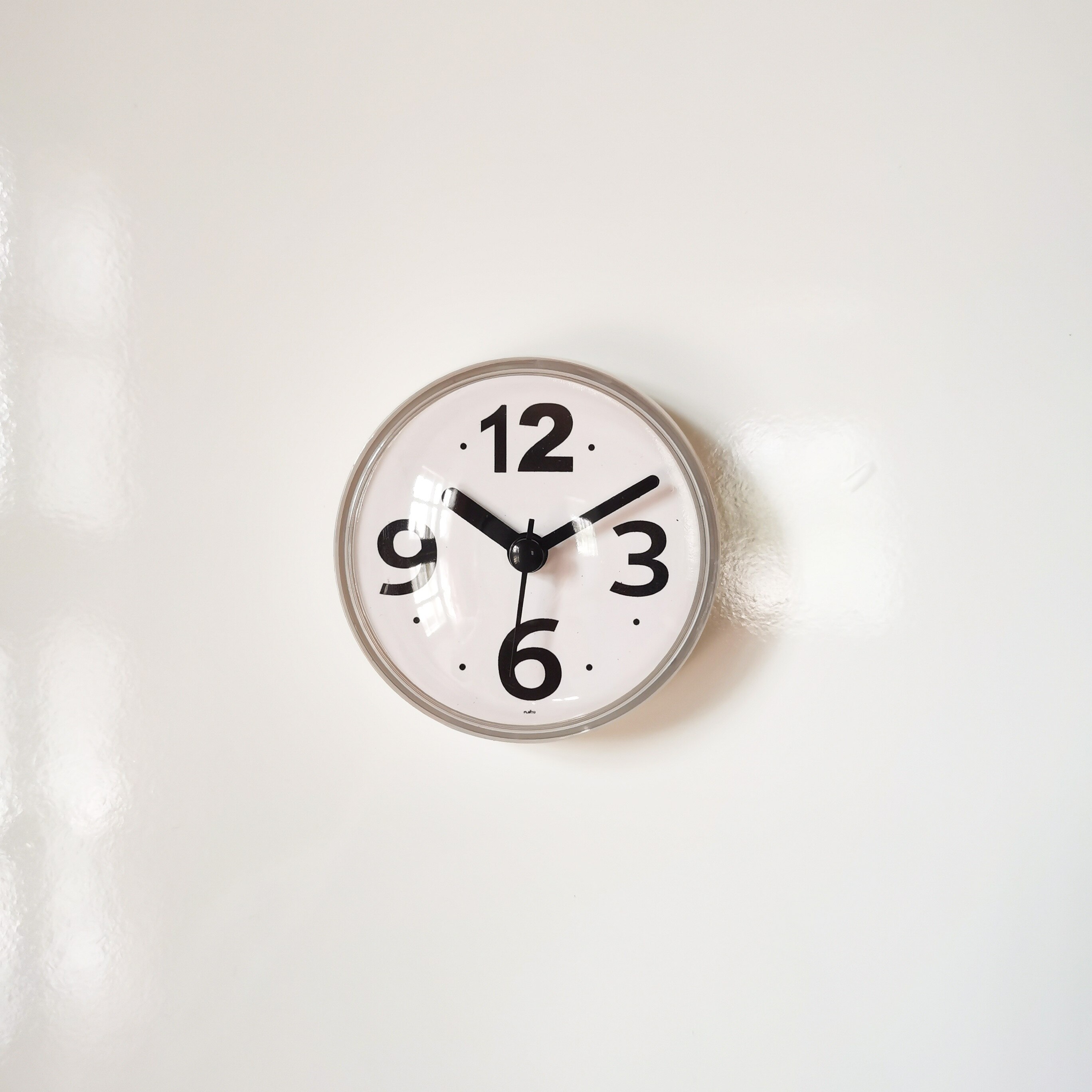 Quartz Waterproof Shower Suction Clocks Mini Wall Bathroom Wall Clocks In Mirror Watches: White