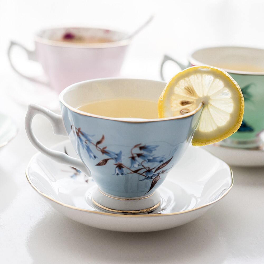 Creativity Flower Tea Cup Saucer Bone China Nordic Modern Eco Friendly Coffee Cups Luxury Reuseable Canecas Drinkware EK50BD