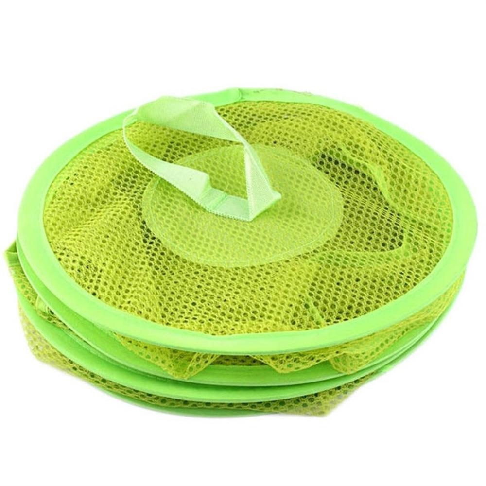 Household Breathable Hanging Bag Toy Storage Hanging Basket Mesh Hanging Cage Folding Three-layer Underwear Drying Basket: Green