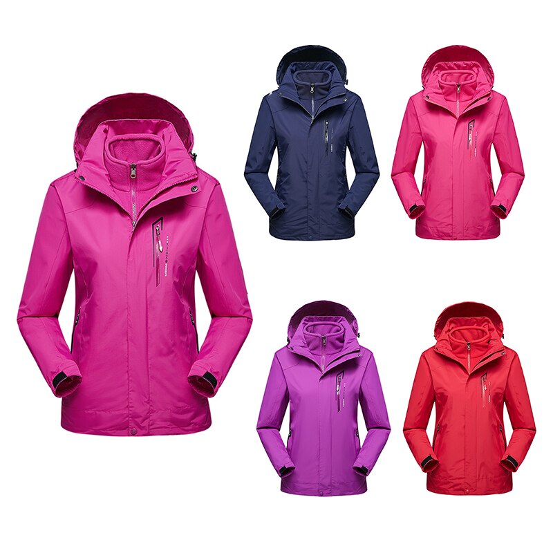 Lxiao Twee Stuk Softshell Jas Vrouwen Winterjas Vrouwen Outdoor Waterdichte Jas Dikke Fleece Jassen Wandelen Vrouwelijke Jassen