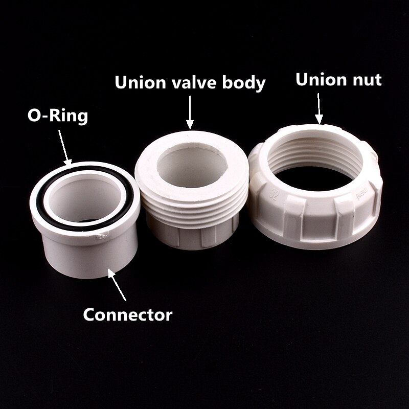 2~20pcs I.D20~50mm PVC Union Connector Garden Irrigation Water Pipe Fittings Home DIY Aquarium Fish Tank Tube Joints Pattern