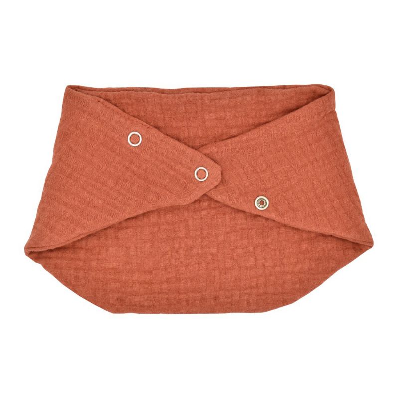 Cotton Gauze Scarf Bib Organic Cotton Bib Drool Scarf Baby Bandana Scarf Bibs with Snaps: R