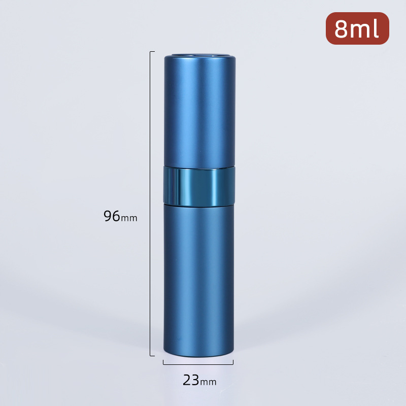 Botella de Perfume de aluminio anodizado de 8ml, dispensador portátil de maquillaje para viaje, Sub-embotellado, botella vacía, contenedores de cosméticos: blue-matt