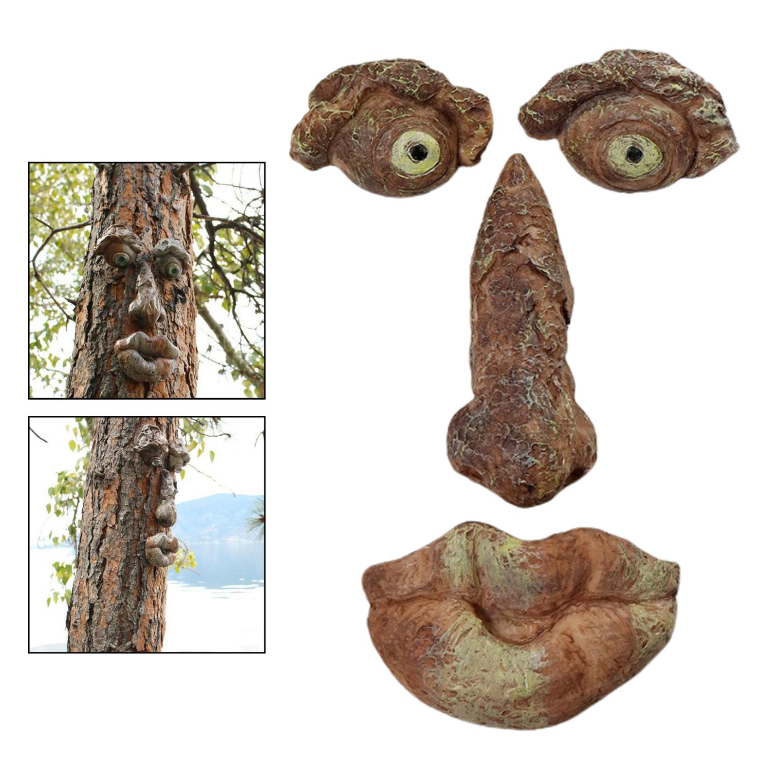 Old Man Tree Hugger Garden Peeker Outdoor Funny Tree Face Sculpture Decor: Style2