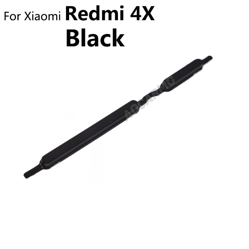 Aocarmo Voor Xiaomi Redmi 4X / Note 4X Power On Off Knop + Volume Up Down Schakelaar Side Key Vervanging deel: For Redmi 4X Black