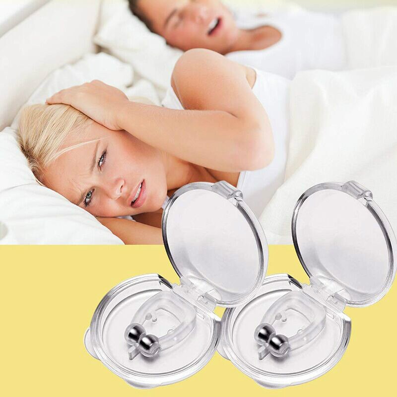 8 Stuks Siliconen Neus Clip Magnetische Anti Snore Stopper Snurken Stille Slaap Steun Apparaat Guard Night Anti Snurken Apparaat Gezondheid zorg