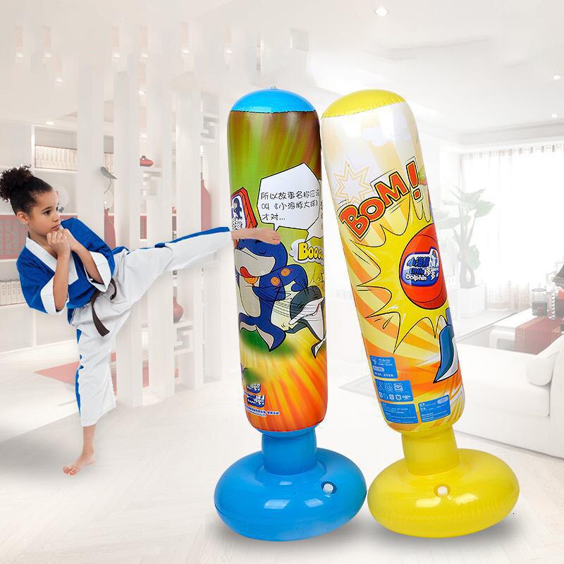 Enfant Fitness gonflable gobelet tour de frappe sac jeu de plein air sac de sable maison gymnastique boxe debout combat formation soulagement du Stress jouet