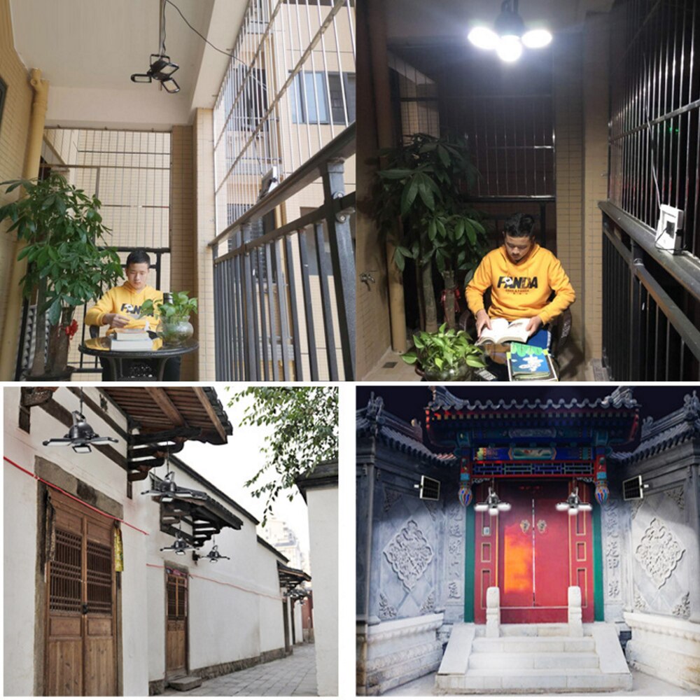 Solar- LED Garage Lampe draussen Notfall licht Klapp Drei-Blatt Verformung Lampe Garage Beleuchtung Für Heimat Lagerbier Werkstatt