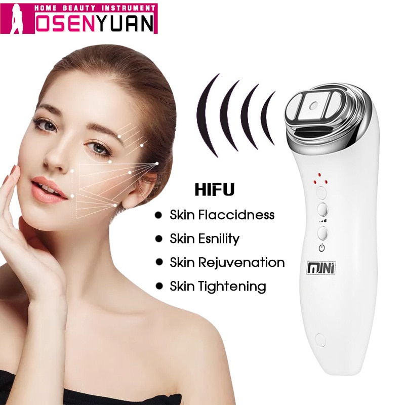Mini appareil de levage Facial à ultrasons focalisé à haute intensité Hifu Lifting Facial RF LED Anti-rides soins de la peau Spa beauté
