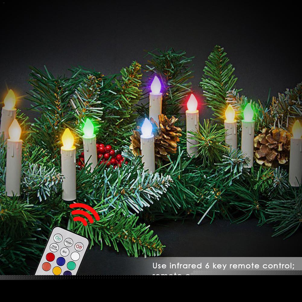 10 stk led batteri lys trådløs fjernkontroll betjent lys for hallowmas juletrefest bryllup dekorative lys