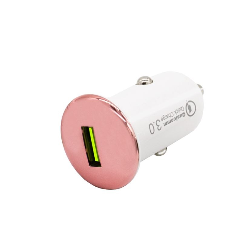 Sindvor 5v 3a mini usb carregador de carro carga rápida 3.0 adaptador do telefone móvel carregamento rápido qc 3.0 carga universal para iphone xiaomi: Pink