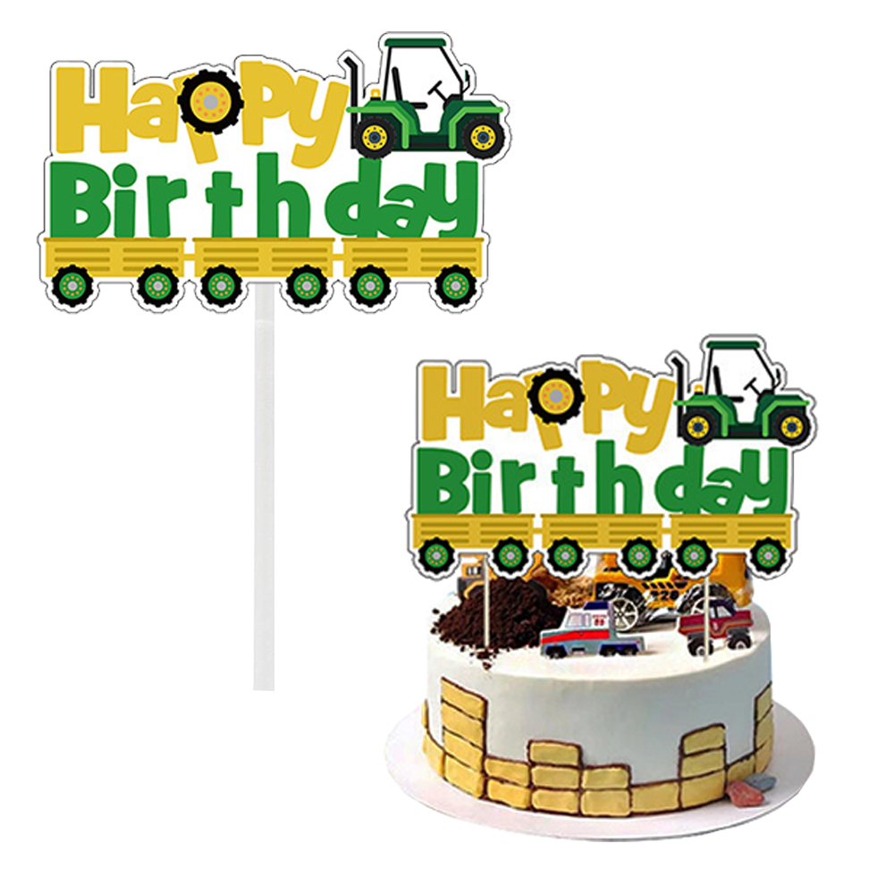 Groene Tractor Cupcake Toppers Truck Auto Cupcake Picks Tractor Party Cupcake Toppers Voor Baby Douche Farm Themafeesten Supplie