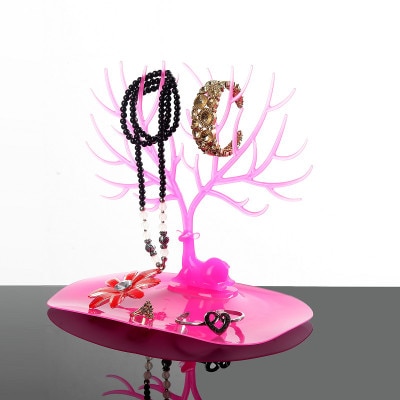 Qingwen brincos de cervos colar, colar, pingente, pulseira, expositor, bandeja, árvore, armazenamento, joias, organizador, suporte ce0560