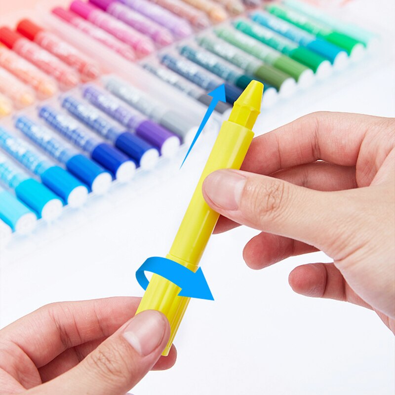12/18/24/36 Crayons Cartoon children pastel washable rotating colorful stick water-soluble brush color pen kindergarten