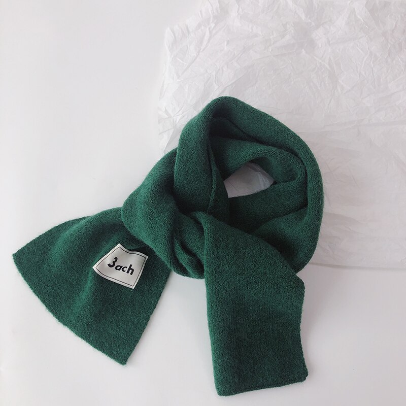 Autunno inverno bambini ragazzi ragazze sciarpa morbido caldo imitazione Cashmere fazzoletto da collo sciarpe per bambini 13 colori: green