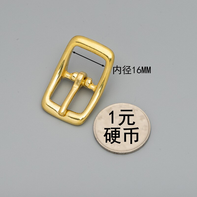 1pcs Men Women 25mm Belt Buckle Solid Brass Pin Buckle Jeans Waistband Buckles Belt DIY Leather Craft Accessories: 16mm