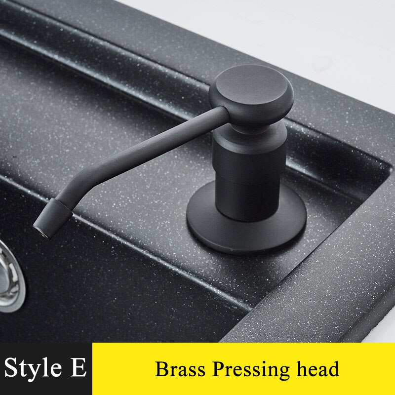 Czarne mydło dozownik zlewozmywak ze stali nierdzewnej mydło w płynie dozownik obrotowe dozowniki ręczne zestaw akcesoriów kuchennych: styl E