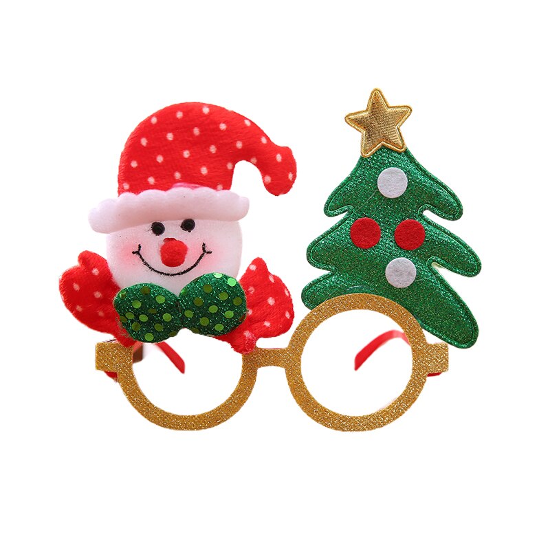 Nette Weihnachten Brille freundlicher Weihnachten Dekorationen Santa Claus Schneemann Brillen Foto Stütze Weihnachten Dekor freundlicher Party Spielzeug: 02