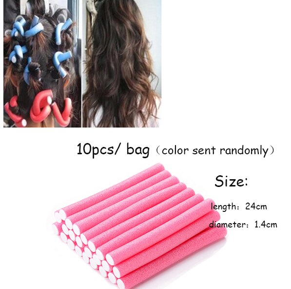 Outil de bigoudis magiques pour cheveux, rouleaux de cheveux bouclés doux à faire soi-même, boucles pour cheveux, rouleaux de coiffure en éponge, boucles pour cheveux, J19, 10 pièces/lot
