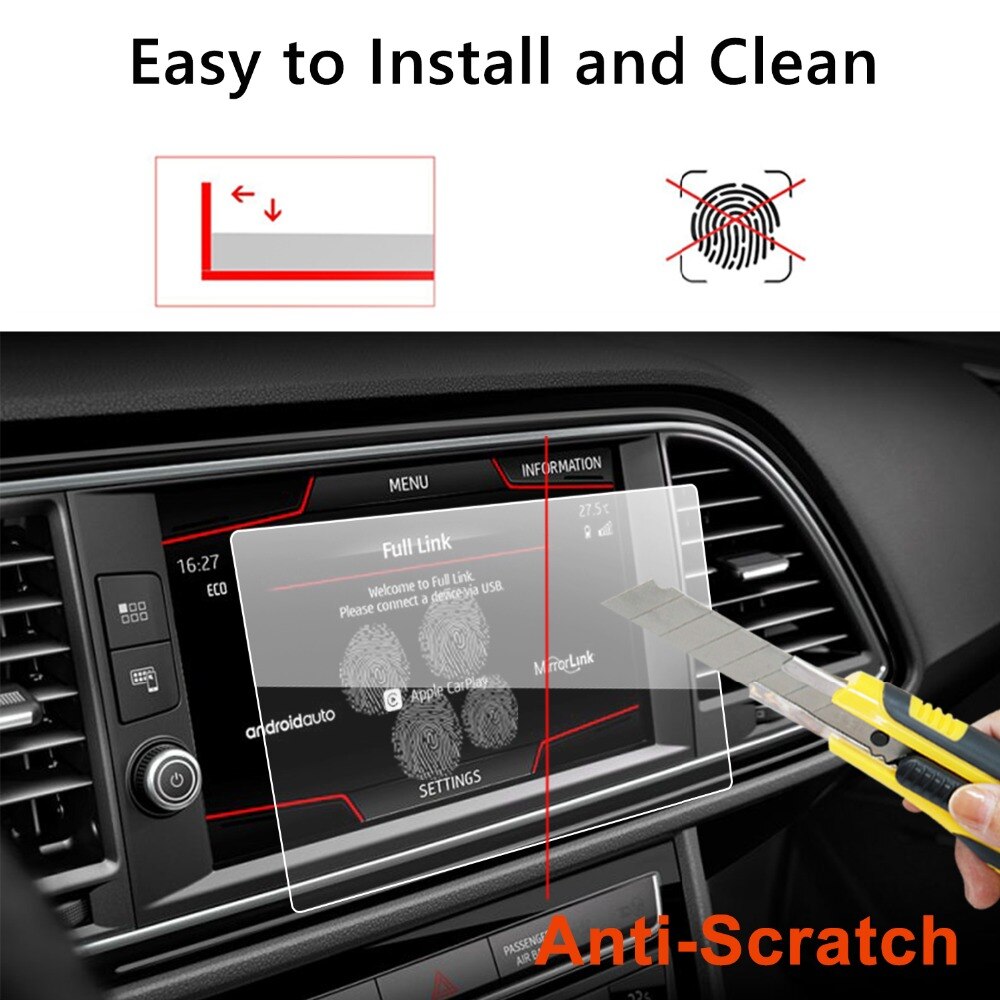 RUIYA Car Screen Protector For Leon X-Perience 8 Inch GPS Navigation Touch Center Display Auto Interior Accessories