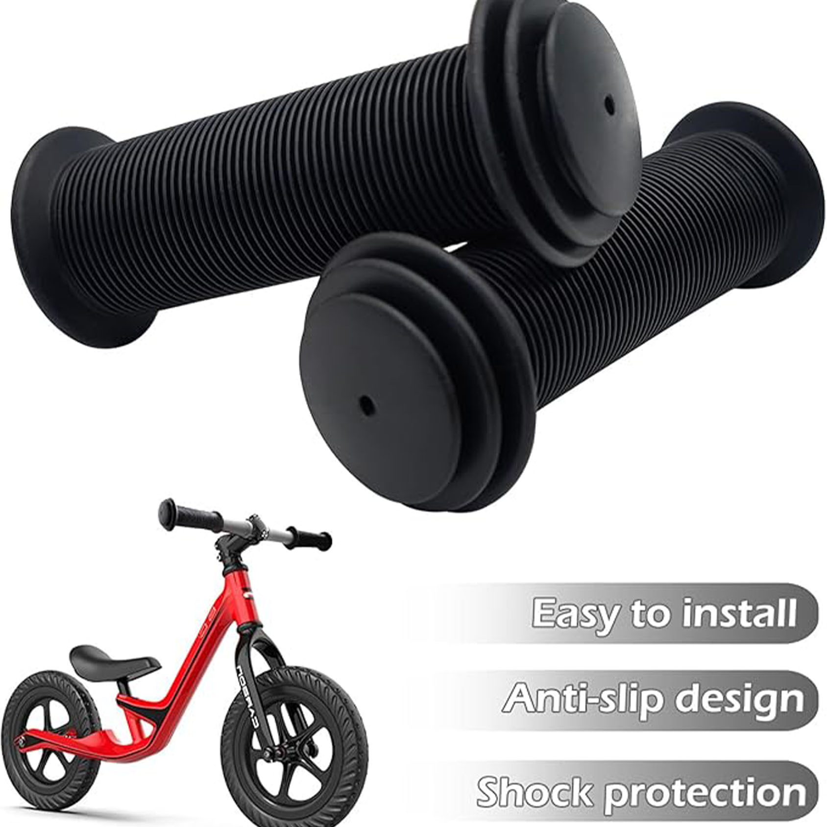 Puños de manillar de bicicleta de goma antideslizantes: aptos para bicicletas BMX, eléctricas, VTB y de carretera y bicicletas para jóvenes, accesorios para bicicletas Bmx