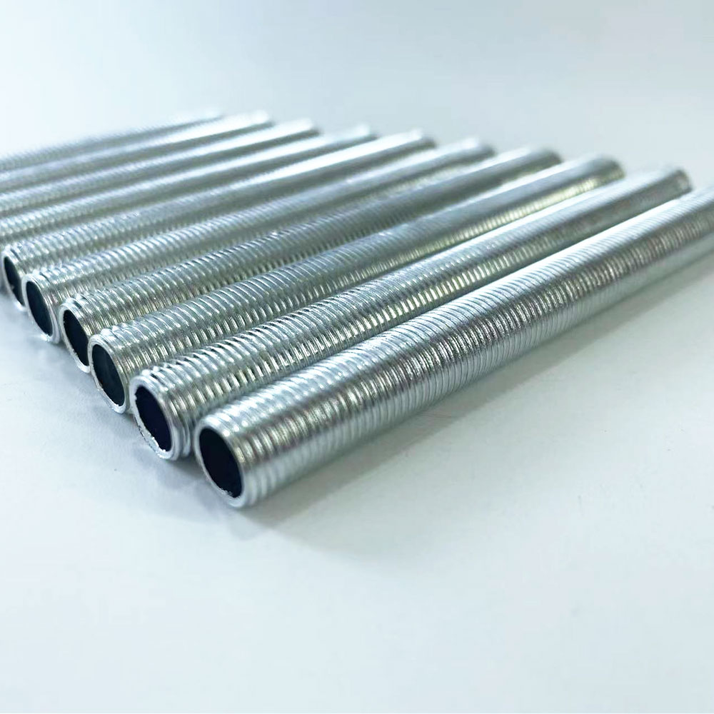 2 unids/lote tubo hueco M10 tornillo largo tubo de hierro hueco portalámparas varilla roscada fijación accesorios de iluminación de Metal tubo roscado