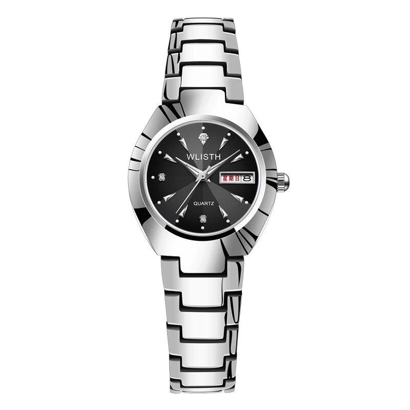 Lover Horloges Paar Horloge Goud Heren Staal Quartz Dubbele Kalender Lichtgevende Waterdichte Mode Horloge Cadeau Voor Meisje: Women 4