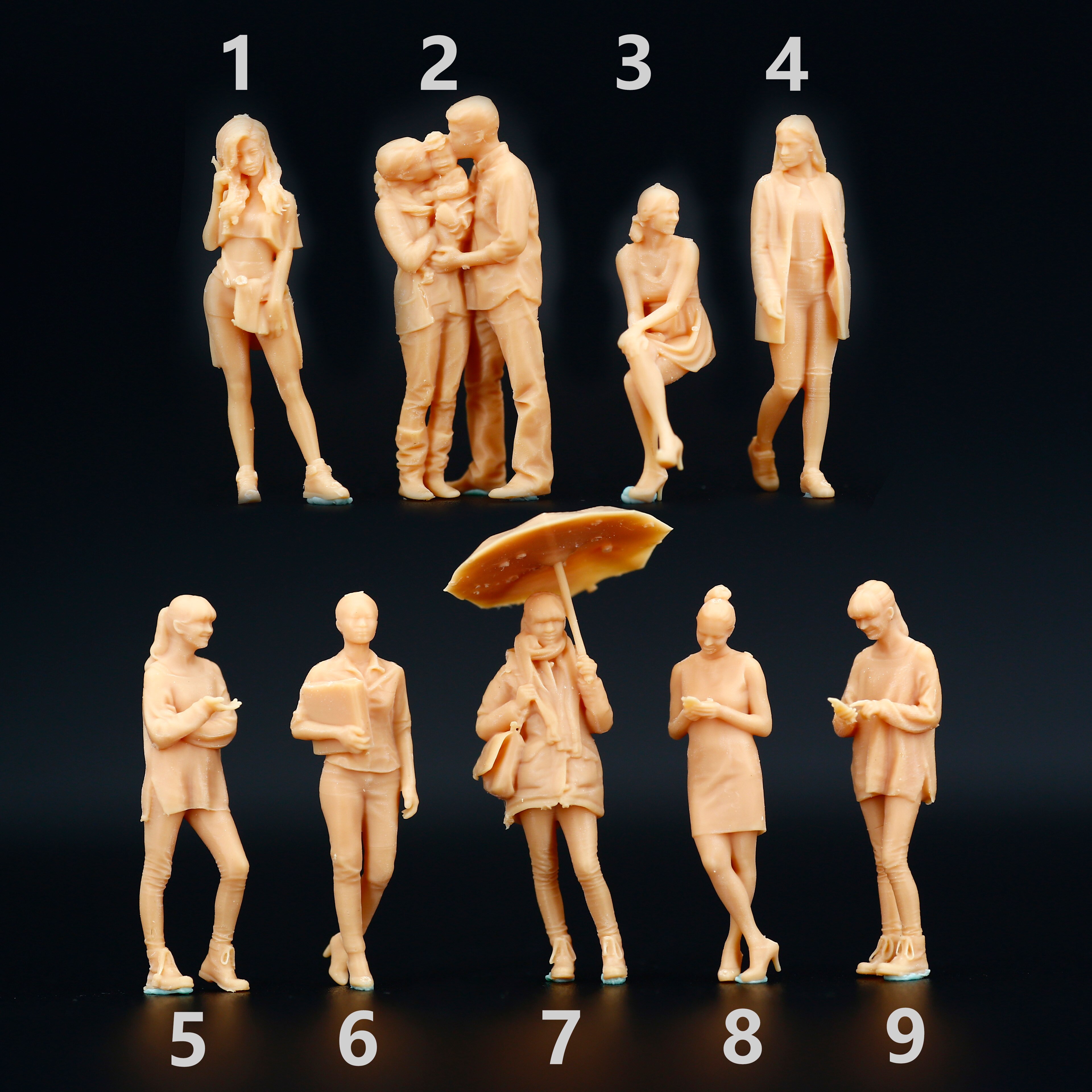 1:64 1/87 Model Miniatuur Mode Vrouwen Figuur Wit Model Moeten Worden Gekleurd Door Jezelf