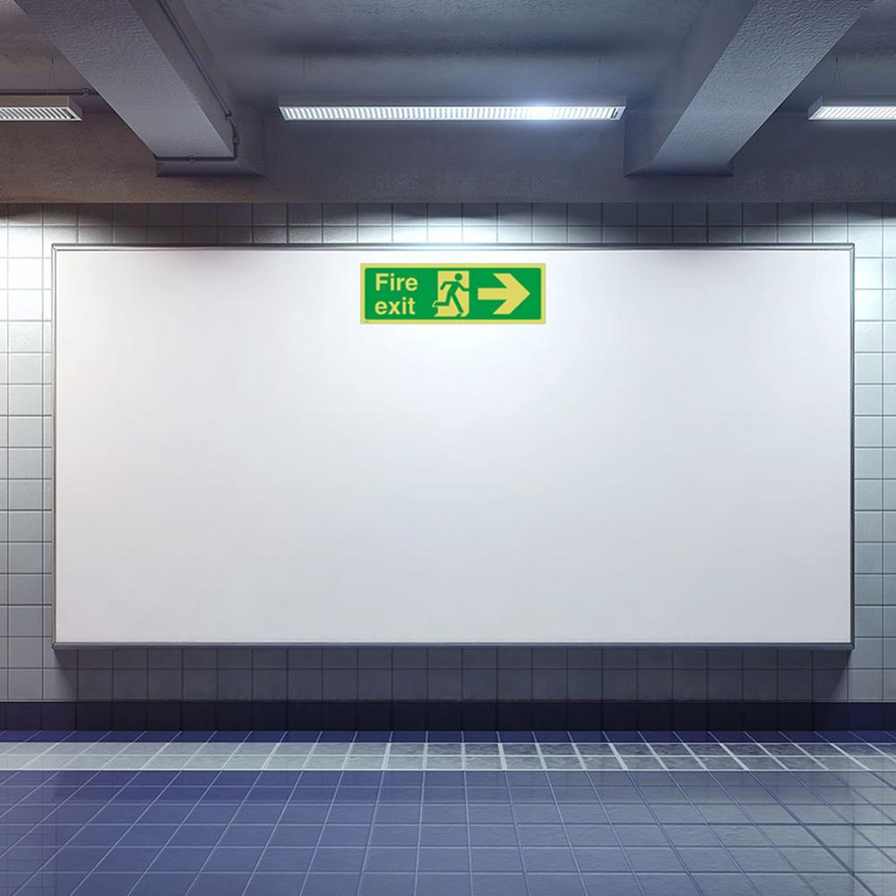 1PC Luminous Safety Warning Sign Logo Mall Hotel Basement Exit Signage for Guidance Transportation