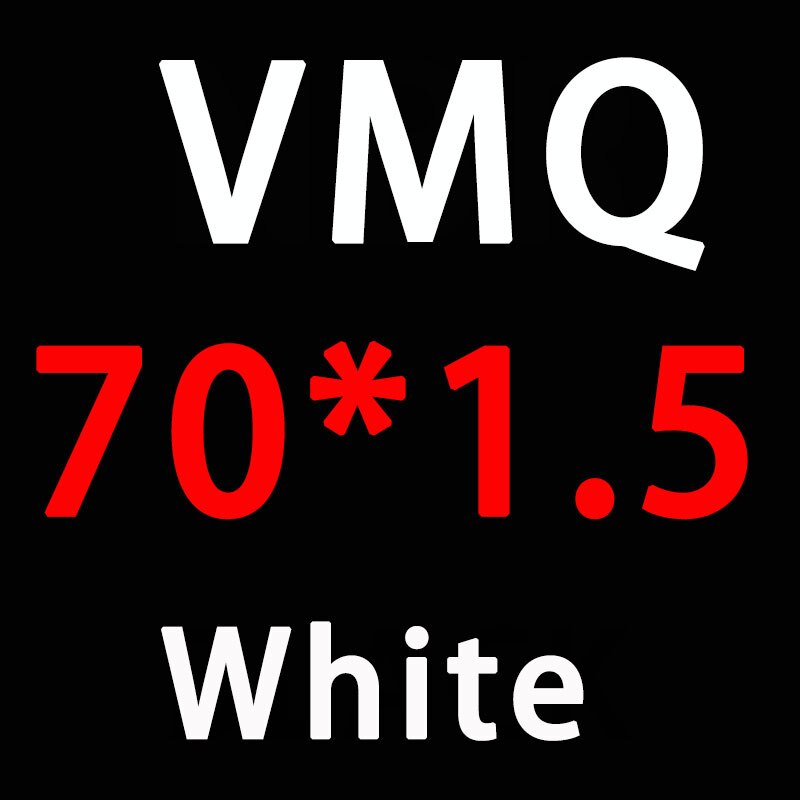 Vit silikonring silikon/vmq o ring 1.5mm tjocklek  od52/55/60/65/70/72/75/80mm o ring tätning gummipackning eller brickringar: Od70mm