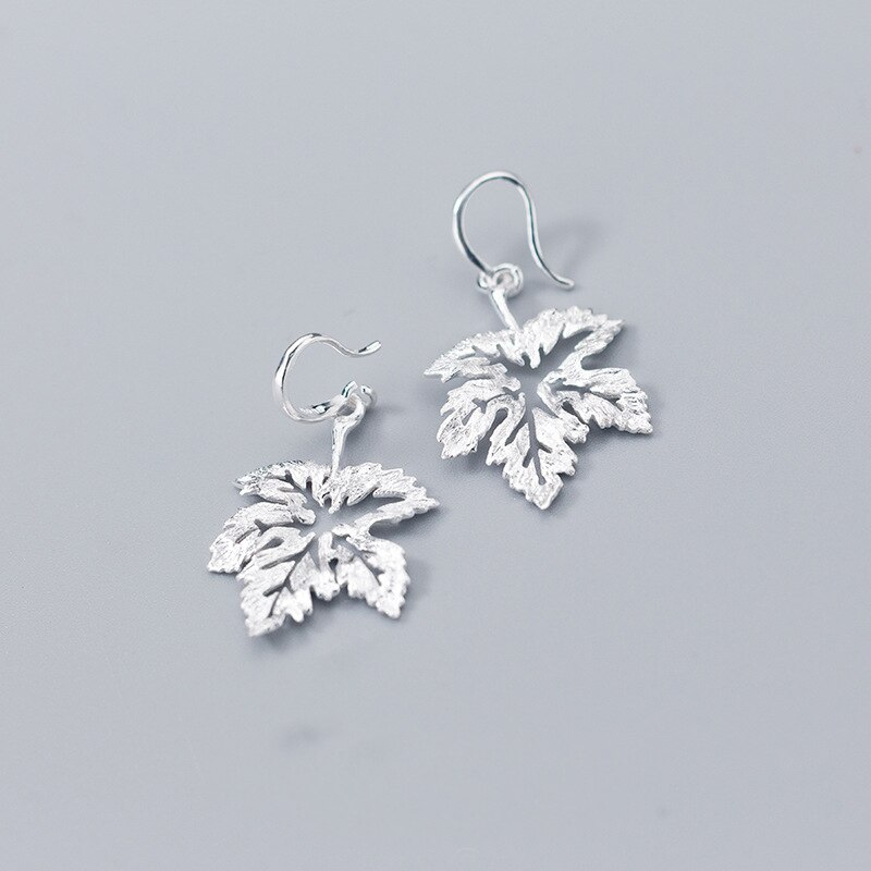 MloveAcc 100% Dell'argento Sterlina 925 di Autunno Albero di Acero Foglie Orecchini A Pendaglio Per Le donne di Lusso Gioielli In Argento di San Valentino Regalo di Giorno